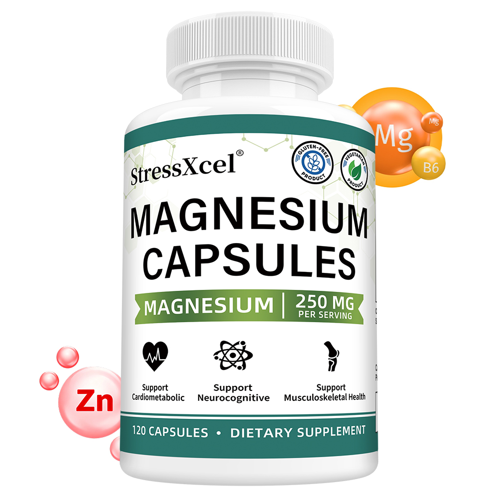 Magnesium Glycinate Capsule - 고흡수성 마그네슘 글리시네이트 250mg, 근육 이완