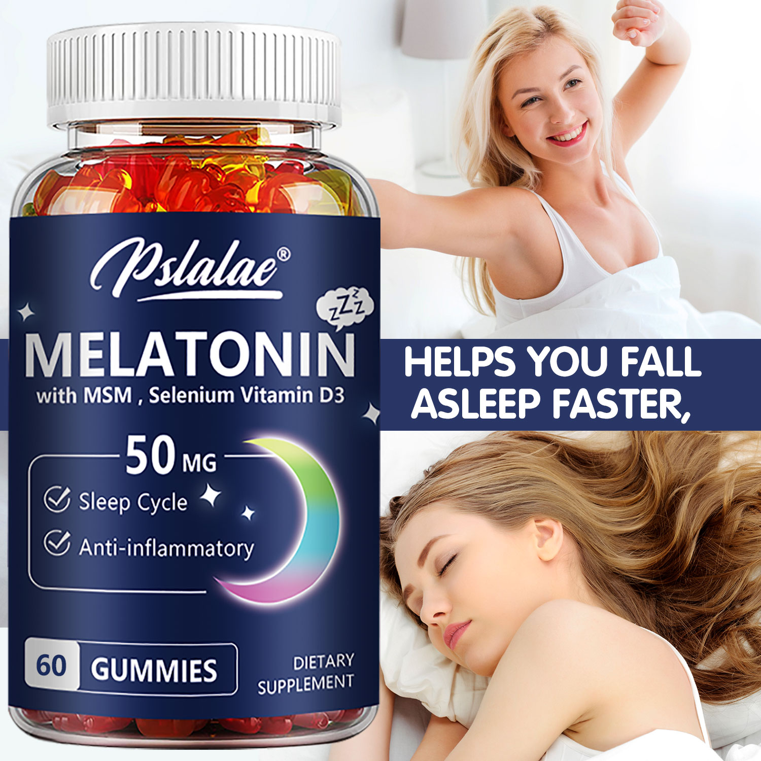 Melatonin Sleep Gummy - 멜라토닌 구미 50mg - 불안 스트레스