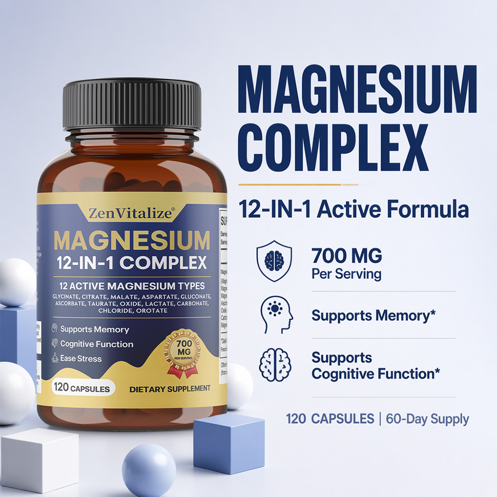 마그네슘 복합체 12 in 1 마그네슘 보충제 (글리시 - Magnesium Glycinate Capsule 리뷰 및 가격